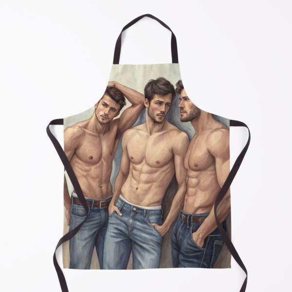 Item preview, Triad of Desire - Males - Modern watercolor realism designed and sold by gayishdesign.