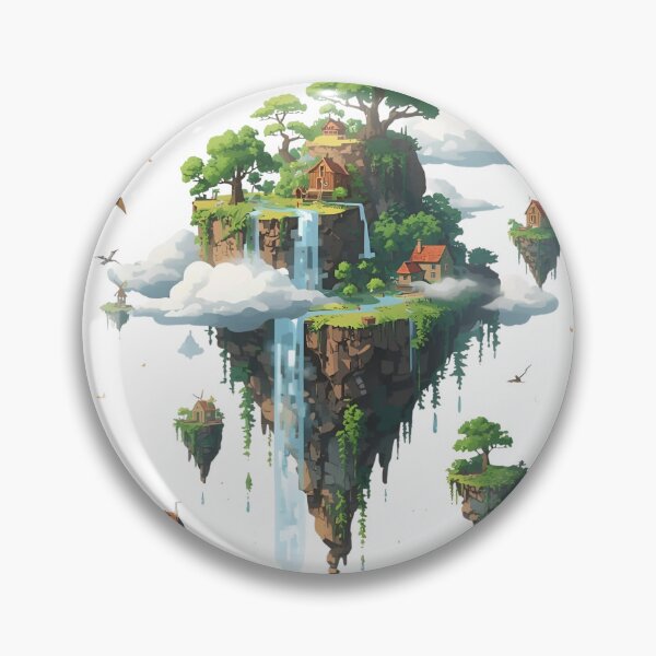 Item preview, Magical Floating Islands with Trees, Birds & Dragons designed and sold by catcurio.