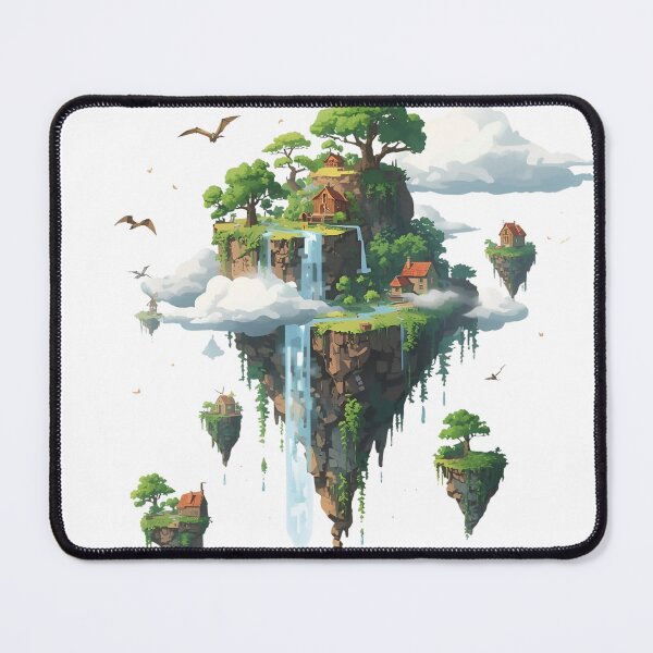 Item preview, Magical Floating Islands with Trees, Birds & Dragons designed and sold by catcurio.