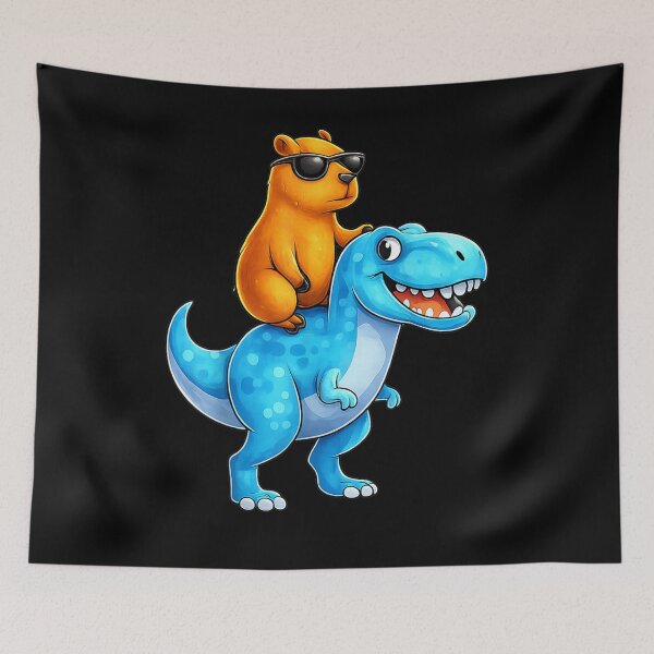 Item preview, Capybara Riding a Trex  Vintage Capy Riding Dino Art for Men Women Kids , Capybara Gift Lover  designed and sold by DZIRI NAJAT.