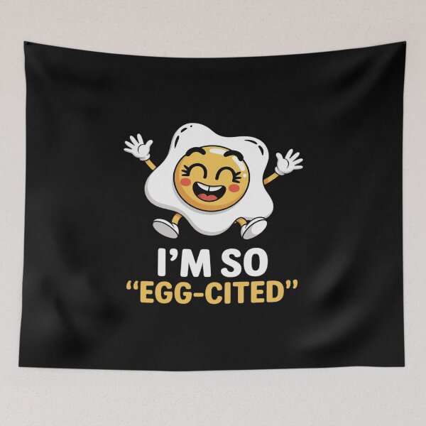 Item preview, Funny Vegetarian Foodies Egg Lovers I'm So Egg-Cited designed and sold by HORIZBoutique.