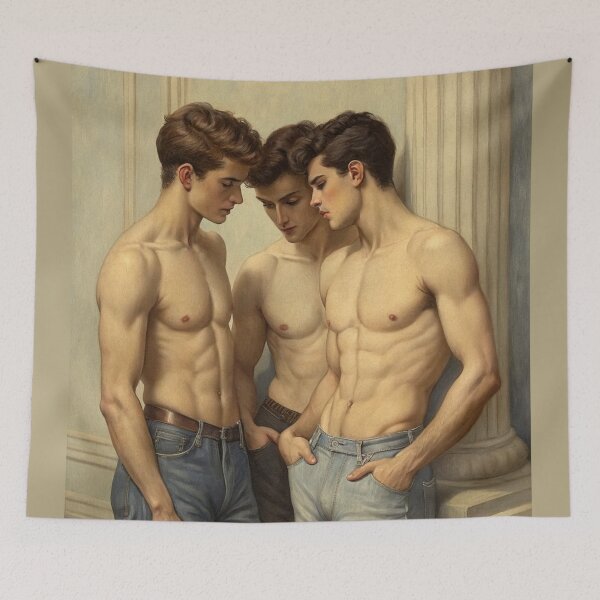 Item preview, Three Shirtless Guys: A Desire and Tension designed and sold by gayishdesign.