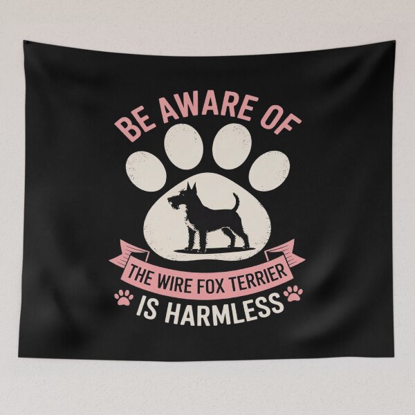 Item preview, Funny Wire Fox Terrier Owner Warning Sign designed and sold by HORIZBoutique.