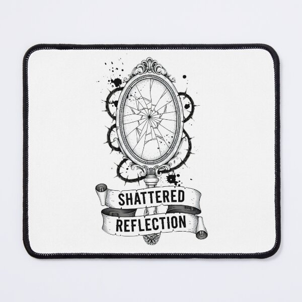 Item preview, Shattered Mirror Art – Shattered Reflection, Gothic Vanity Memento Mori Black and White Tattoo designed and sold by Luminari Creations.