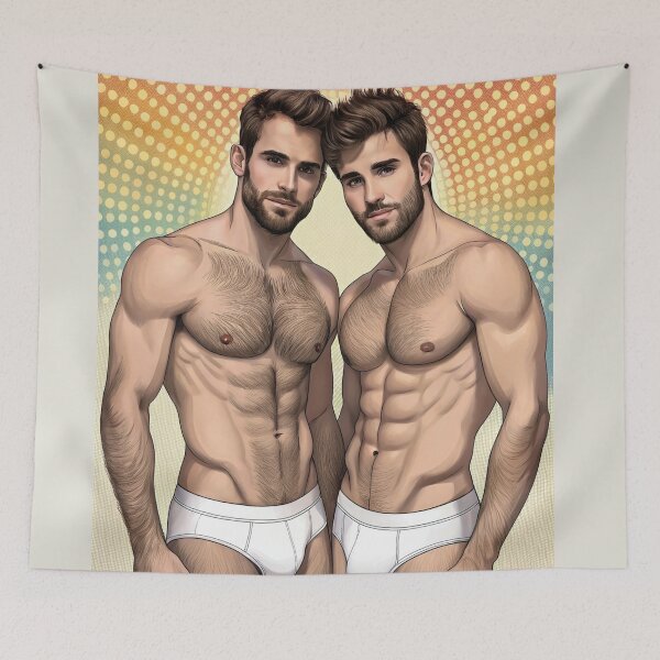 Item preview, Pop Art Male Duo: Radiant Masculine Charm designed and sold by gayishdesign.