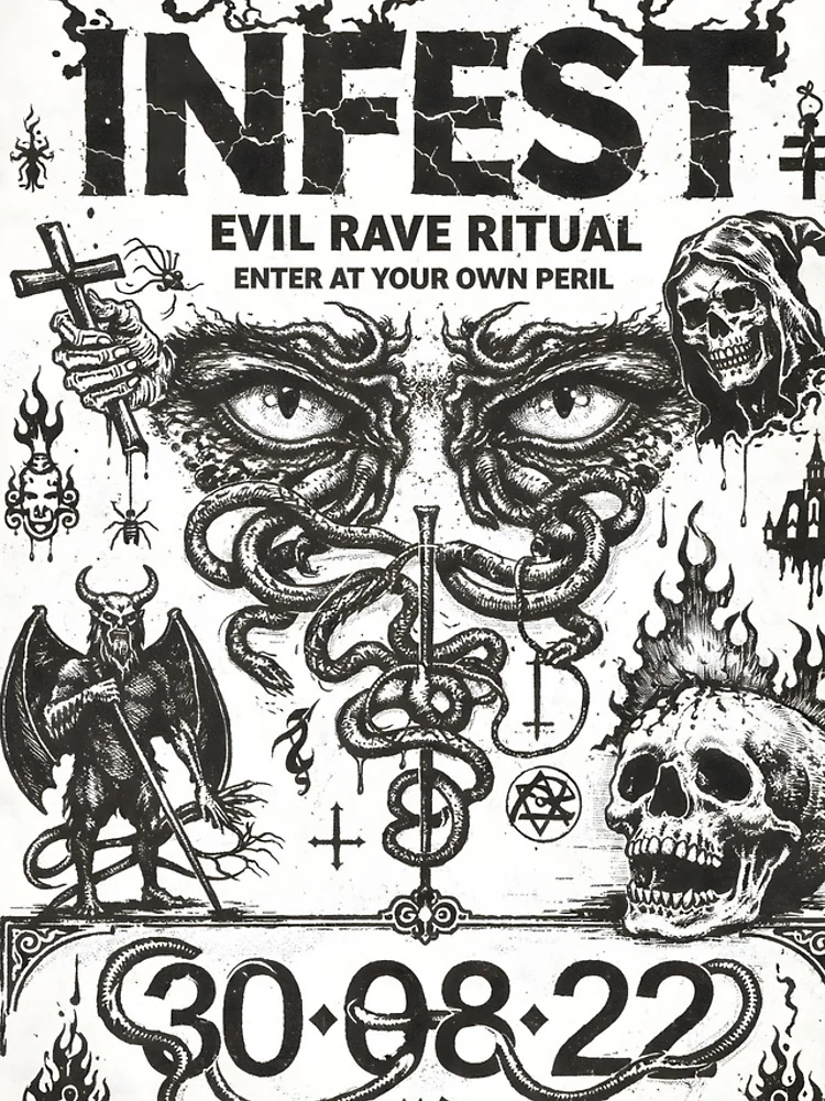 Thumbnail 4 of 4, iPhone Case, The Evil Rave Ritual designed and sold by Matinez Pink.