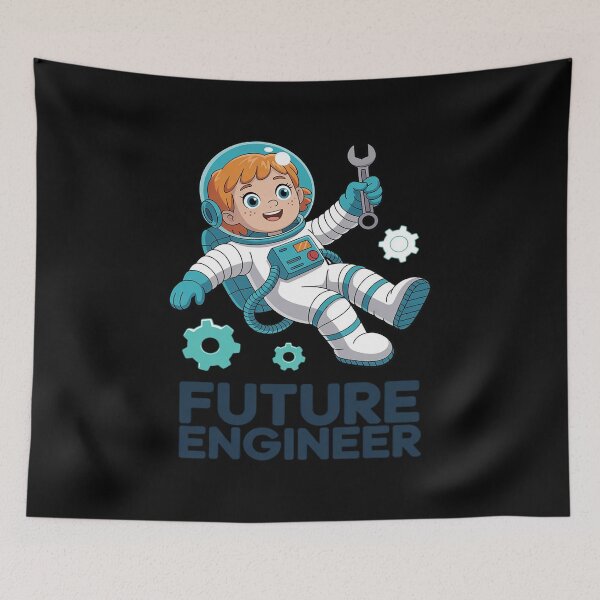 Item preview, Future Engineer Astronaut Girl Wrench Gear STEM Space designed and sold by HORIZBoutique.