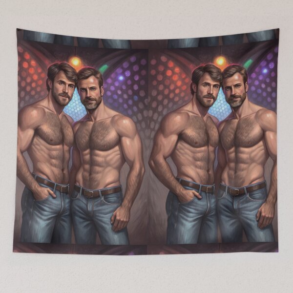 Item preview, Disco Male Duo: A Painterly Celebration of Nightlife designed and sold by gayishdesign.