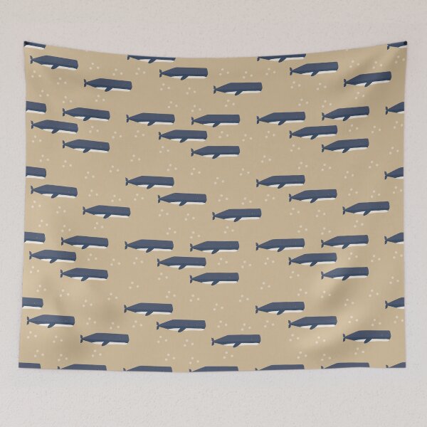 Item preview, Sperm whales on brown designed and sold by reneesillus.