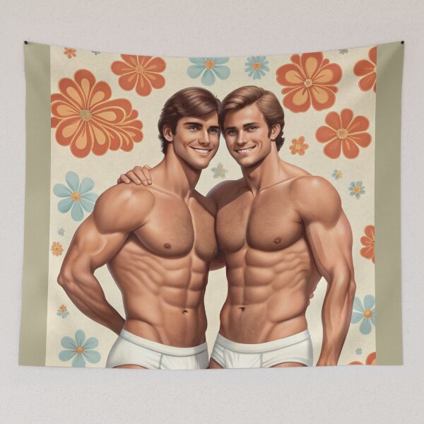 Item preview, Vintage Vibe: Cheerful Floral Male Partnership designed and sold by gayishdesign.