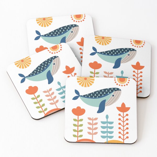 Item preview, Playful Whale Among Geometric Shapes designed and sold by paulrommer.