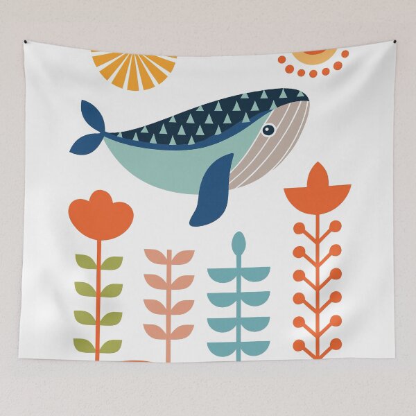 Item preview, Playful Whale Among Geometric Shapes designed and sold by paulrommer.