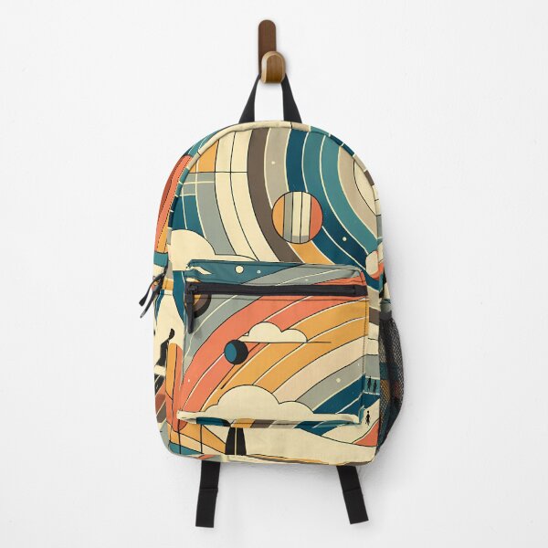 Item preview, Retro Geometric Space Planets with Rainbow Rings designed and sold by InkSmithery.