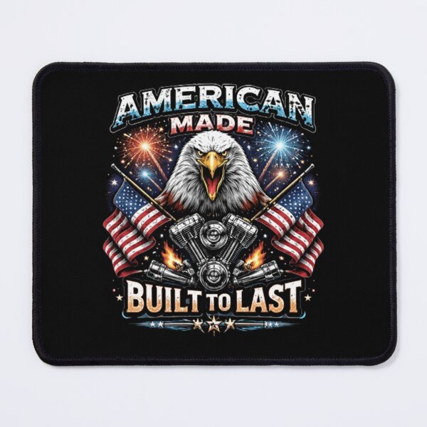 Item preview, American Made Built To Last – Patriotic Eagle Biker Shirt designed and sold by Deenx35.