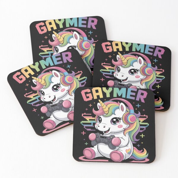 Item preview, Gaymer Unicorn LGBTQ Gay Pride Rainbow Funny Gamer Video designed and sold by FluoroWave.
