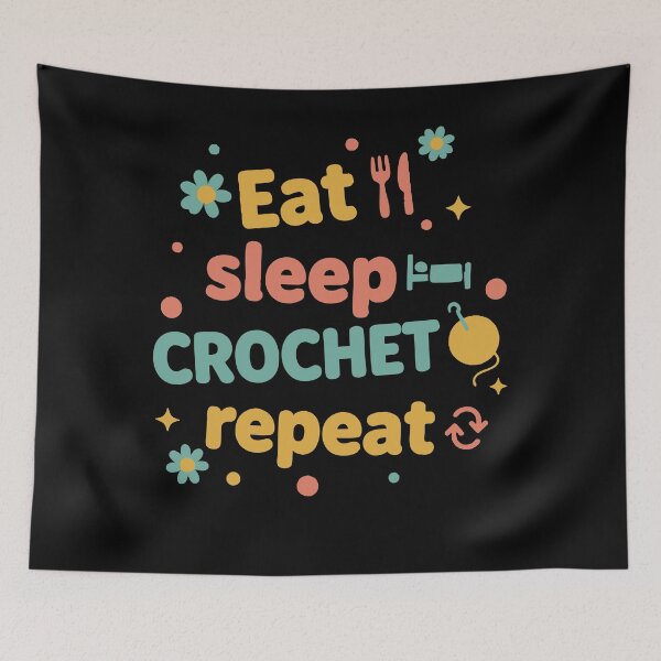 Item preview, Eat Sleep Crochet Repeat Funny Crochet Lover designed and sold by LuminOrb.