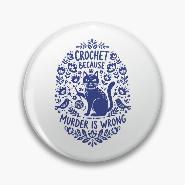 Item preview, Funny Crochet Because Murder Is Wrong Cat Yarn designed and sold by LuminOrb.