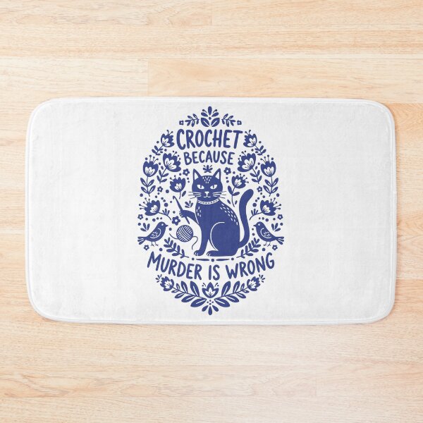 Item preview, Funny Crochet Because Murder Is Wrong Cat Yarn designed and sold by LuminOrb.