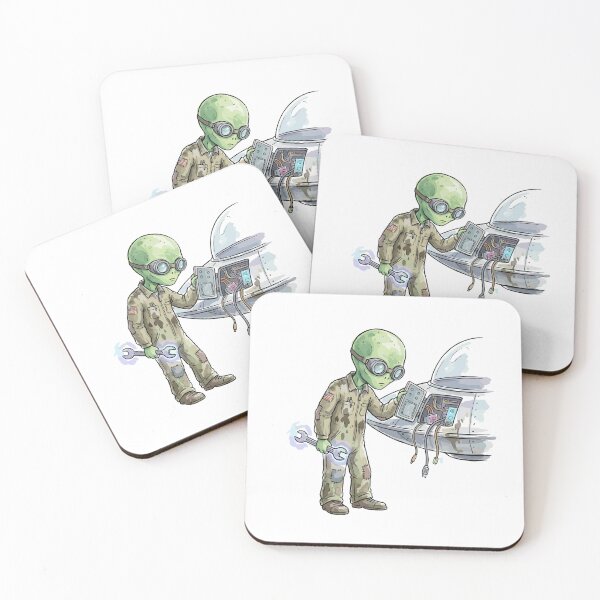 Item preview, Ufology Art: Flying Saucer Mechanic designed and sold by bapupa.