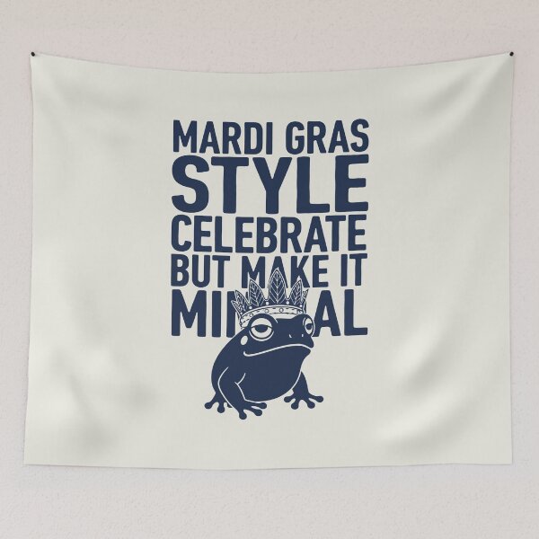Item preview, Mardi Gras Style Celebrate But Make It Minimal Funny Frog Art designed and sold by SplashTastic.