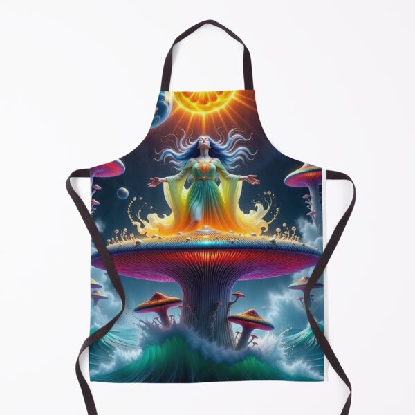 Item preview, "Psychedelic Goddess on Mushroom Throne – Cosmic Visionary AI Art" designed and sold by garrett024.