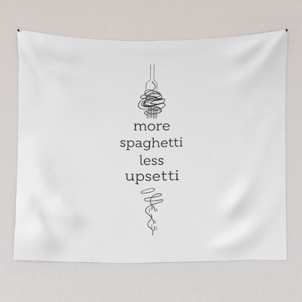 Item preview, More Spaghetti Less Upsetti | Minimal Line Art Pasta Design designed and sold by PROPera-design.