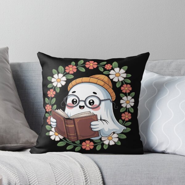 Item preview, Ghost Reading Bookworm Cottagecore Floral Halloween designed and sold by FluoroWave.