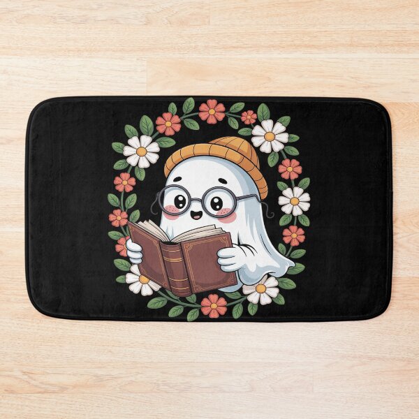 Item preview, Ghost Reading Bookworm Cottagecore Floral Halloween designed and sold by FluoroWave.