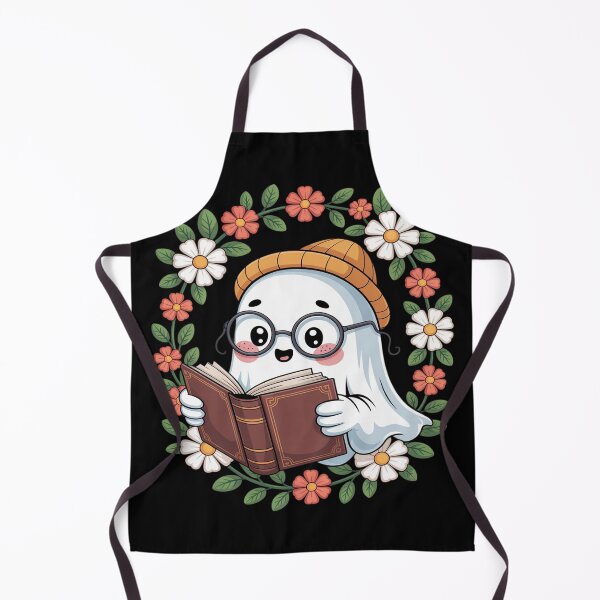 Item preview, Ghost Reading Bookworm Cottagecore Floral Halloween designed and sold by FluoroWave.