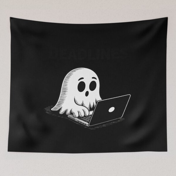Item preview, Ghost Typing Laptop Deadlines Funny Office Work designed and sold by FluoroWave.