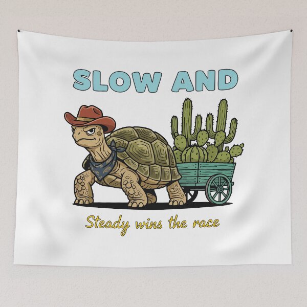 Item preview, Slow and Steady Motivation Turtle Illustration designed and sold by graphicnew.