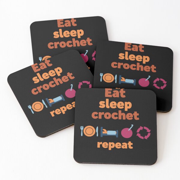 Item preview, Eat Sleep Crochet Repeat Funny Crochet Lover Quote designed and sold by LuminOrb.