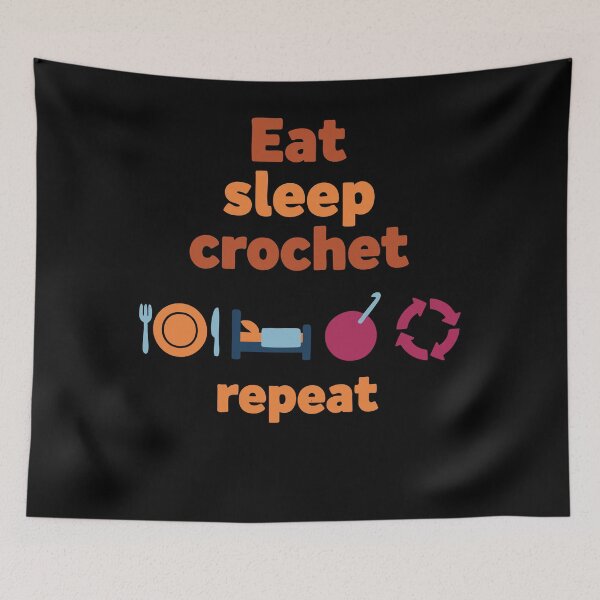 Item preview, Eat Sleep Crochet Repeat Funny Crochet Lover Quote designed and sold by LuminOrb.