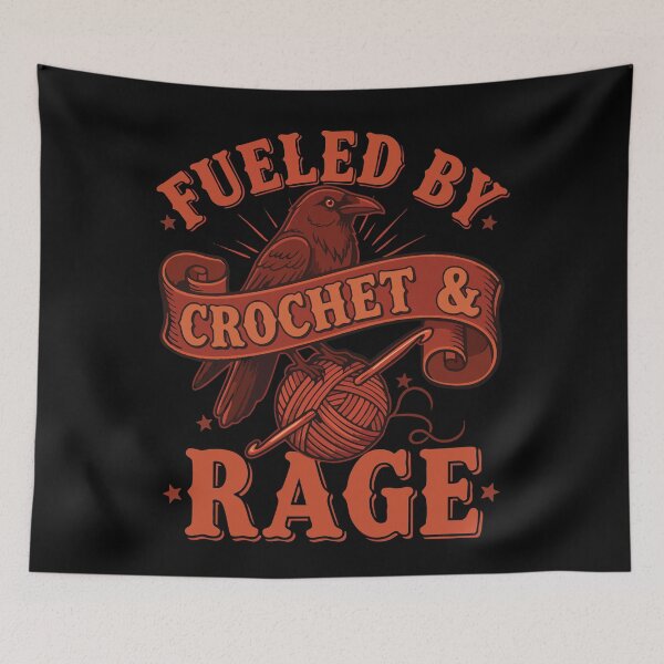 Item preview, Funny Crochet Lover Fueled By Crochet And Rage designed and sold by LuminOrb.