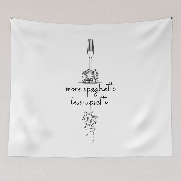 Item preview, More Spaghetti Less Upsetti | Minimal Line Art Pasta Design designed and sold by PROPera-design.