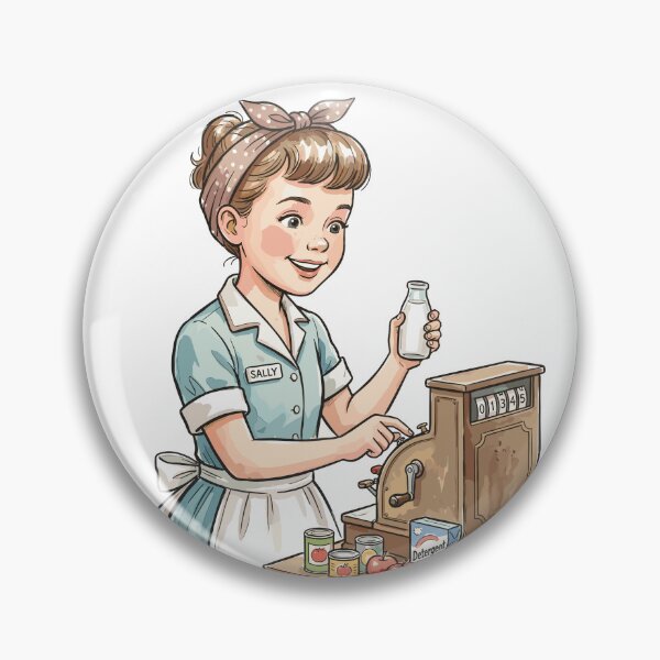 Item preview, Vintage Grocery Girl: Market Cashier Cutie designed and sold by bapupa.