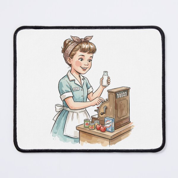 Item preview, Vintage Grocery Girl: Market Cashier Cutie designed and sold by bapupa.