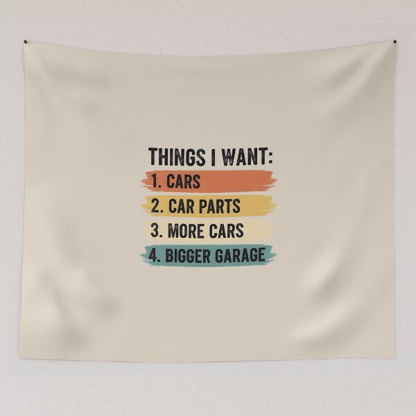 Item preview, Things I Want Cars Car Parts Bigger Garage designed and sold by dudelinart.