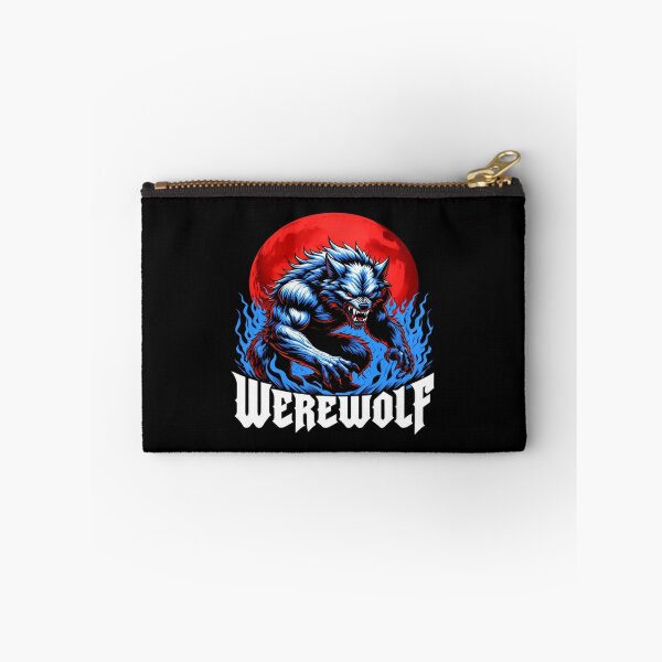 Item preview, Fierce Blue Werewolf Under Blood Moon – Gothic Horror Art for Halloween, Fantasy, and Myth Lovers designed and sold by Bright Nest Studio.