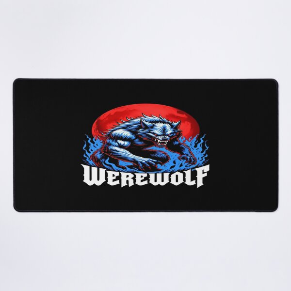 Item preview, Fierce Blue Werewolf Under Blood Moon – Gothic Horror Art for Halloween, Fantasy, and Myth Lovers designed and sold by Bright Nest Studio.