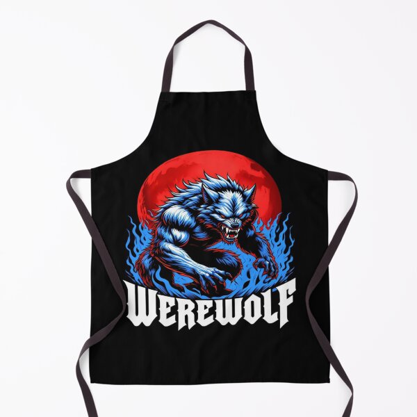 Item preview, Fierce Blue Werewolf Under Blood Moon – Gothic Horror Art for Halloween, Fantasy, and Myth Lovers designed and sold by Bright Nest Studio.