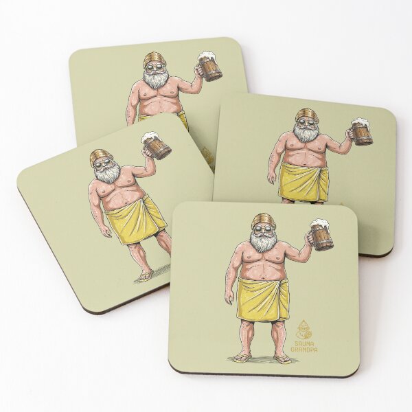 Item preview, Sauna Grandpa - Grandpa enjoying a beer after the sauna designed and sold by WABISABIMOMENTS.