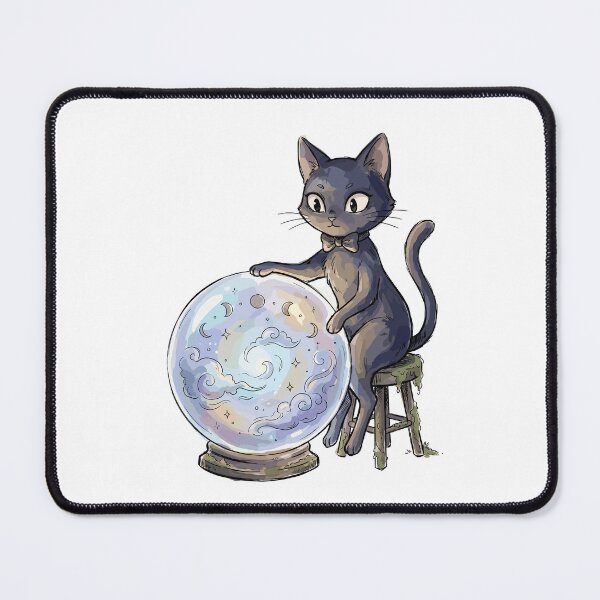 Item preview, Whimsigoth Art: Black Cat's Crystal Ball designed and sold by bapupa.