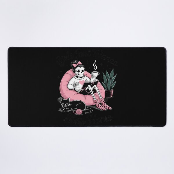 Item preview, Girls Just Wanna Stay Home, Messy Bun Skeleton Homebody designed and sold by FluoroWave.