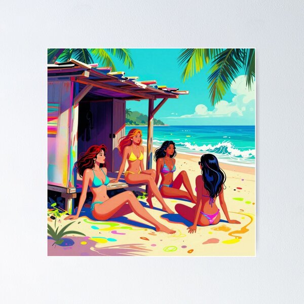 Item preview, Bikini girls on beach designed and sold by JackFreestone.