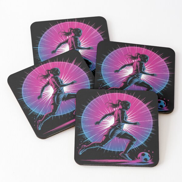 Item preview, Girls Soccer Player Sprinting with Ball in Motion designed and sold by FluoroWave.