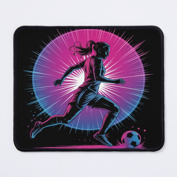 Item preview, Girls Soccer Player Sprinting with Ball in Motion designed and sold by FluoroWave.