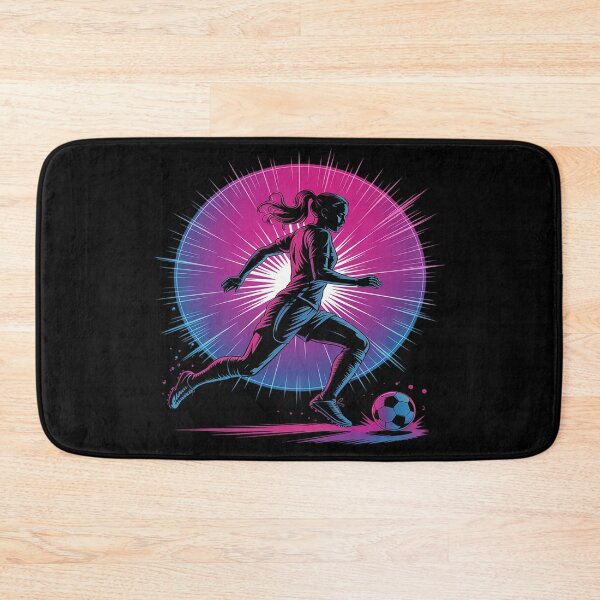Item preview, Girls Soccer Player Sprinting with Ball in Motion designed and sold by FluoroWave.