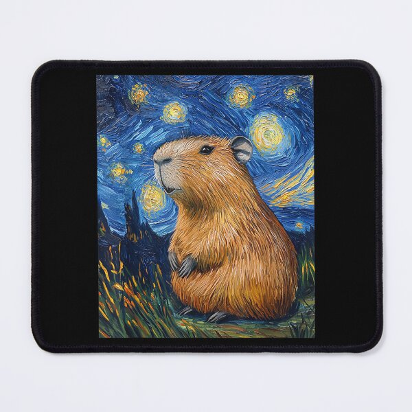 Item preview, Capybara - Van Gogh Style - Starry Night - Funny Graphic Art for Men Women Kids , Capybara Gift Lover designed and sold by DZIRI NAJAT.