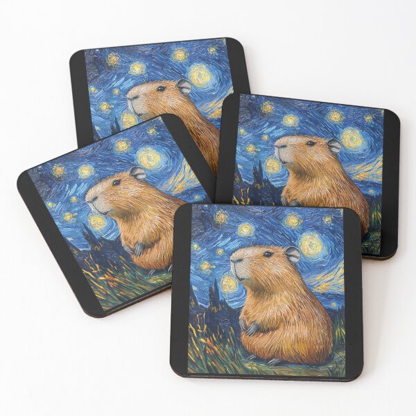 Item preview, Capybara - Van Gogh Style - Starry Night - Funny Graphic Art for Men Women Kids , Capybara Gift Lover  designed and sold by DZIRI NAJAT.